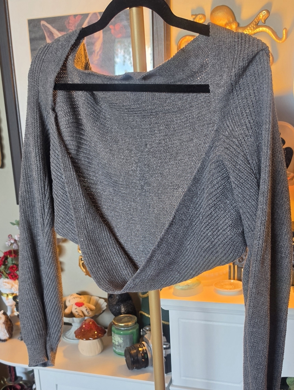 Gray Women’s Wrap-Front Sweater